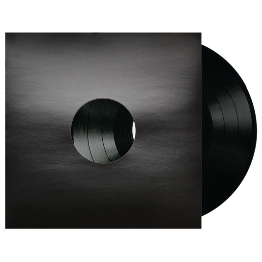 12" BLACK VINYL, 150G HEAVY DOUBLE SIDED, WHITE PAPER INNER,  3MM SPINE BLACK DISCO,  FULL COLOUR LABELS